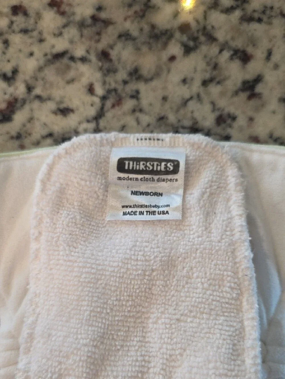 Light Green Adjustable Baby Diaper Cover with Snap Fastenings - Size Newborn